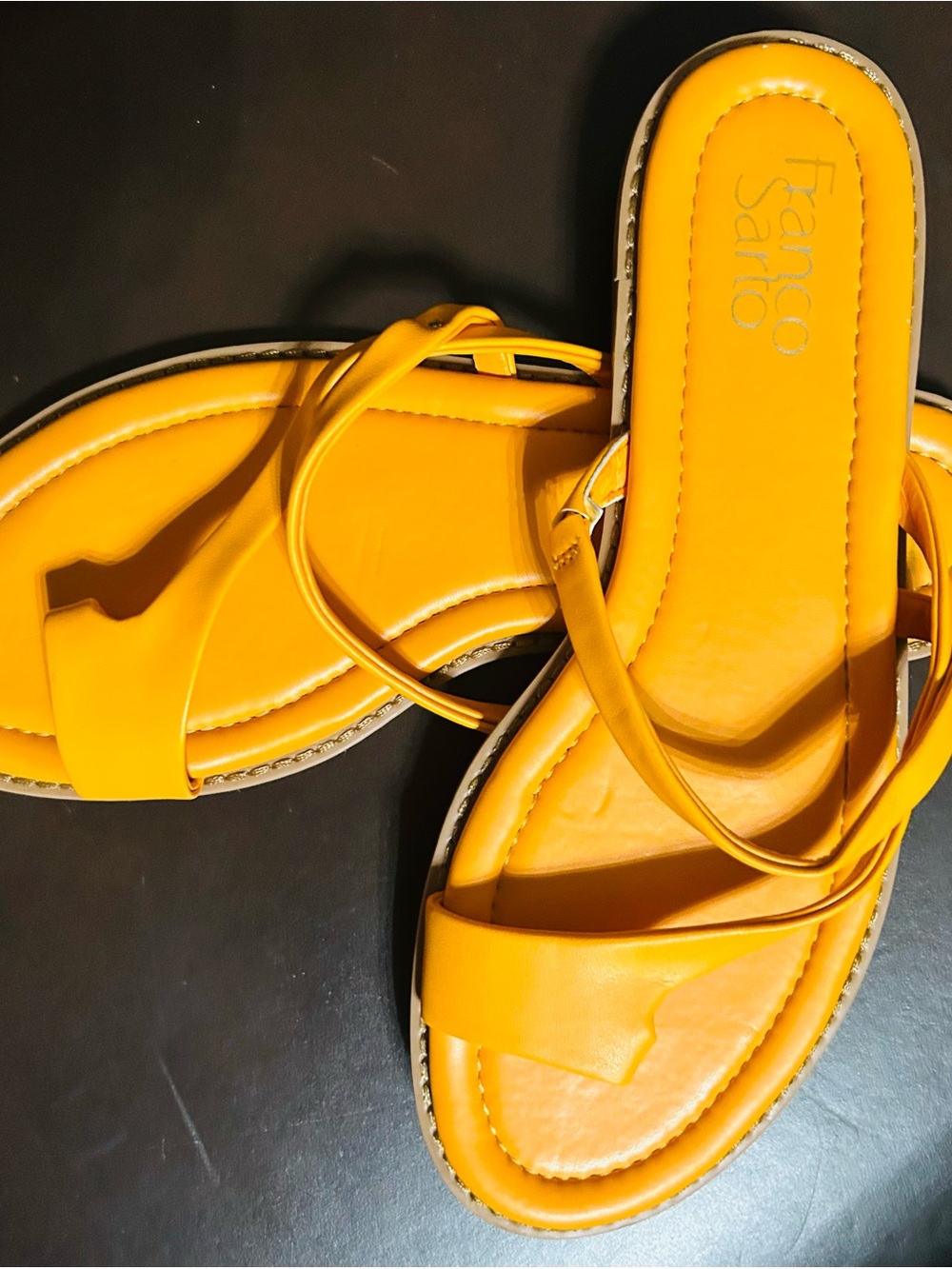 Franco Sarto Bright Yellow Sling Slide Sandals